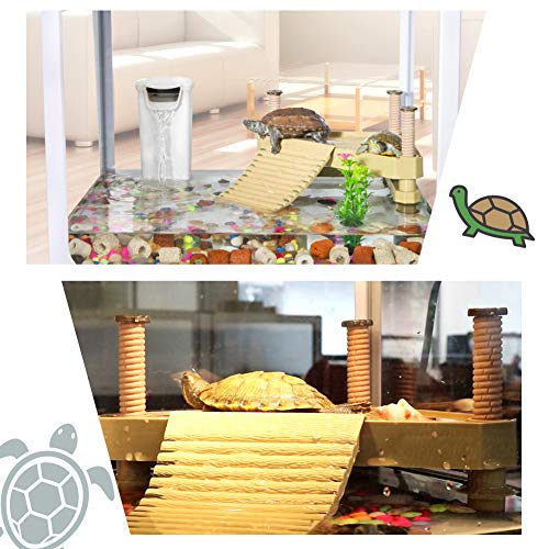 Ejoyous Floating Turtle Pier Basking Platform - Dock Frogs Reptile Floating Platform Aquarium Fish Tank Underwater Landscaping with Ladder Aquarium Tank Accessory