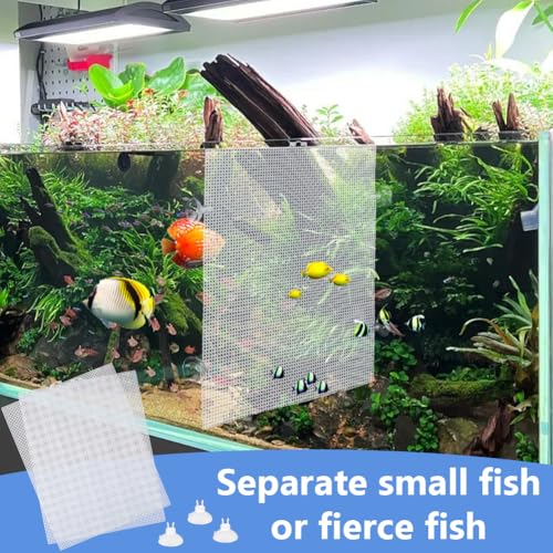 OLYCRAFT 4Pcs Fish Tank Divider 13x10 Inch Aquarium Divider with 24pcs Suction Cup White Aquarium Filter Bottom Tray Cuttable Aquarium Divider Fish Tank Separator for Fish Tank Divide Mixed Breeding