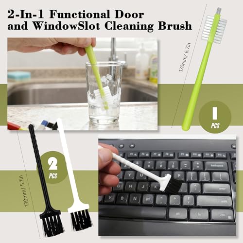 15Pcs Crevice Cleaning Brush Set Hard Bristle Scrub Brushes Tools Groove Gap Cleaning Brush for Housekeeping Bathroom Corners Window Track Kitchen Toilet Cup Faucet