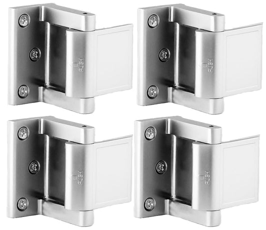 Door Security Lock Zinc Alloy, Door Lock Reinforcer Privacy Door Latch for in-Swinging Doors Extra High Resistance Home, 4pack Satin Nickel - color: Satin Nickel, size: 4 Pack