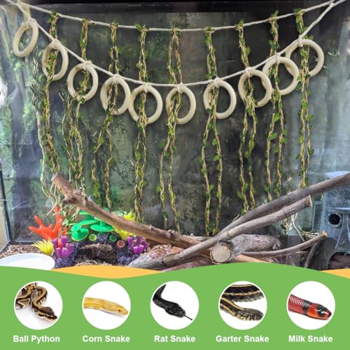 Ball Python Tank Accessories, Handcrafted Snakes Climbing Vines, Corn Snake Enrichment Toys, Suitable for Snakes, Ball Pythons, Chameleons