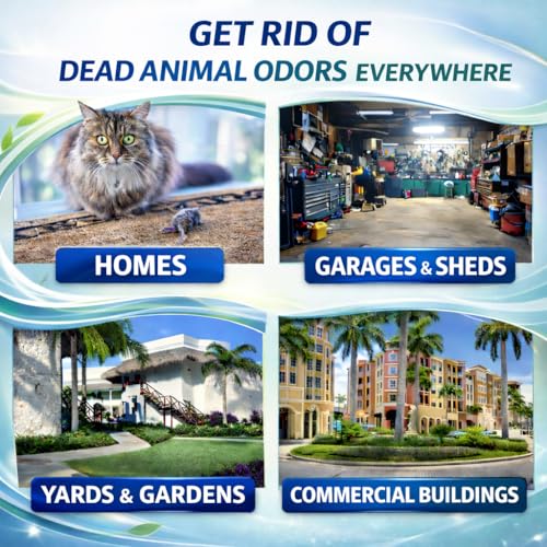 Animal Odor Eliminator for Strong Odor Remover, Dead Animal Smell Eliminator- Safe Indoor & Outdoor Use, Natural Odor Remover, Fresh & Effective