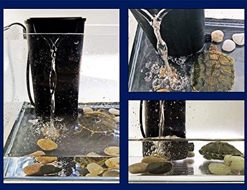 LONDAFISH Ultra-Low Water Level Turtle Filter - 600L/H Submersible Aquarium Filter w/Waterfall Oxygenation, Quiet Operation for 10-40 Gallon Tanks | 600L/H Submersible Aquarium Filter w/Waterfall Oxygenation Pumb, Quiet Operation for 10-40 Gallon Tanks