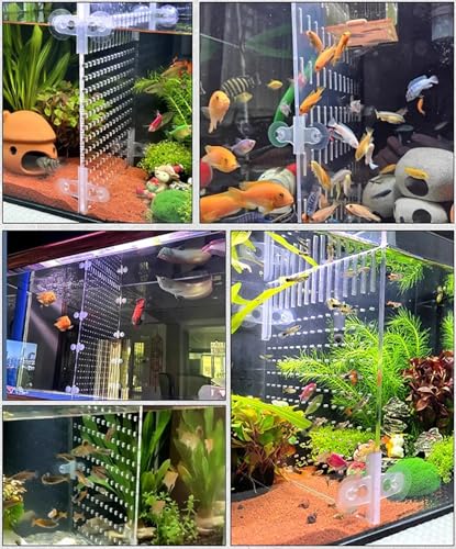 ERRULAN Fish Tank Divider 10 20 55 75 Gallon, Large Aquarium Divider to Separate Fry from Parents, Plate Baffle Cover Blocking Fish Partition Net for Fighting Sick Fish(A Pattern,35x50cm/13.8x19.7in) - color: A Pattern, size: 35x50cm/13.8x19.7in
