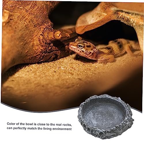 LIOOBO Tortoise Feeding Basin Reptile Water Bowl for Snake Lizard Turtle Pet Food Storage Basin Solid Material Easy Cleaning Reptile Accessories