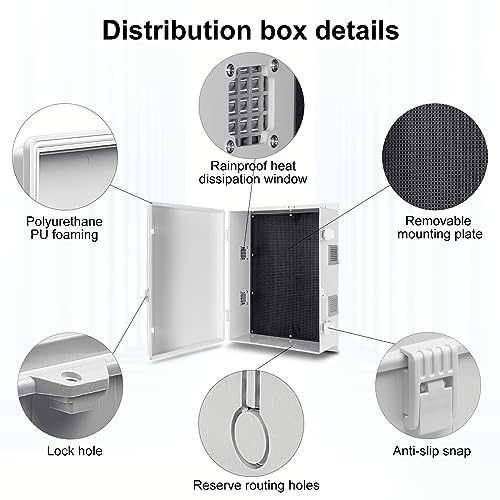 Namunanee Outdoor Electrical Junction Box, ABS Water Resistant Enclosure with Internal Mounting Panel & Hinged Cover (18.1" H* 12.6" L* 6.3" W) - size: 18.1"H x 12.6"L x 6.3"W & Standard