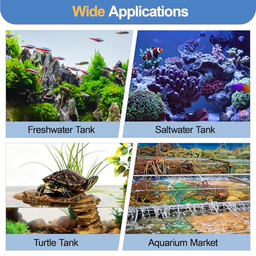 hygger Aquarium Heater, 50W/100W/150W/200W Adjustable Power Fish Tank Heater with Auto Power-Off and High-Temp Protection, Upgraded Titanium Turtle Tank Heater for Saltwater and Freshwater