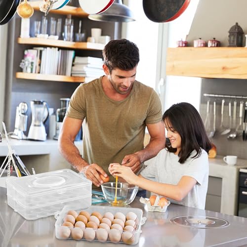 Egg Holder for 72 Eggs,3-Layer Plastic Egg Container,Deviled Egg Tray with Handle Lid,Devil Egg Holder for Refrigerator,Kitchen,Easter Party,Keep Fresh - size: 72 Eggs