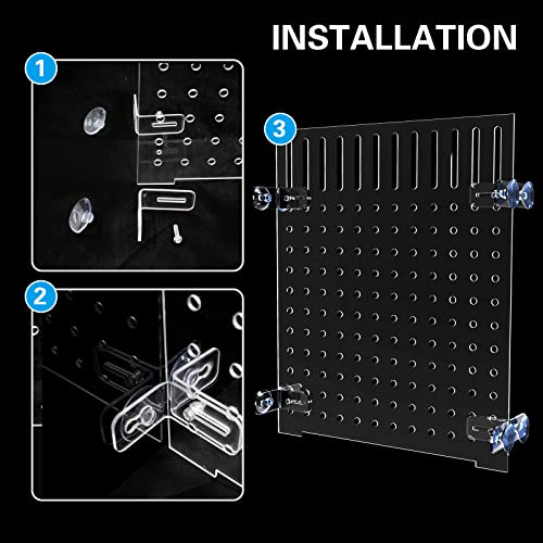 Acrylic Fish Tank Divider Aquarium Divider with 8 Suction Cups Transparent Fish Tank Separator Dividing Net Plate Isolation Board Flapper, 9.84 * 11.81inch