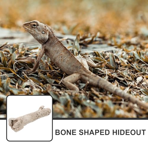 TOYANDONA Resin Reptile Hideout Cave Shelter Bone Decor Small Portable Hiding Place for Reptile Terrarium Tank Habitat