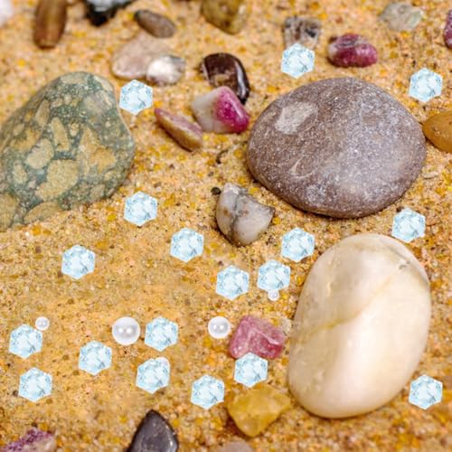 ERINGOGO Aquarium Gravel Rocks 40G Natural Pearl Colored Decorative Crystal Pebbles Transparent Fish Tank Rocks for Freshwater Aquariums Natural Habitat Substrate Easy to Install