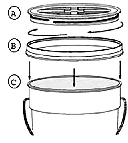 Bucket Kit, One Red 5 Gallon 90 mil Bucket with Red Gamma Seal Lid