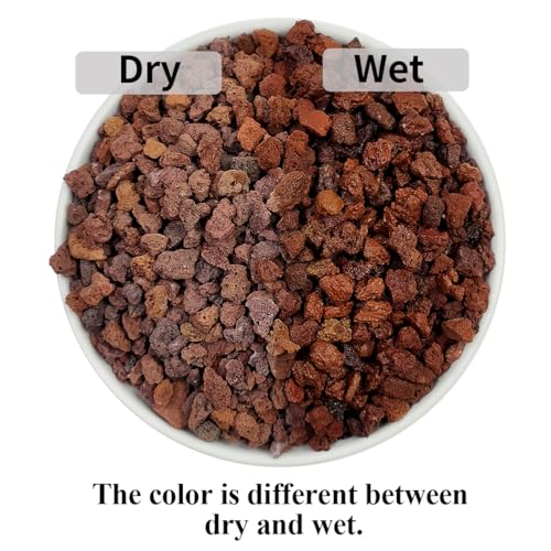 Red Horticultural Lava Rocks for Plants, 2lb Succulents Cactus Bonsai Soil Volcanic Rocks for Aquarium Outdoor Decorative Stones for Craft Projects, Vase Fillers - color: Red Lava Rock, size: 2 Pounds