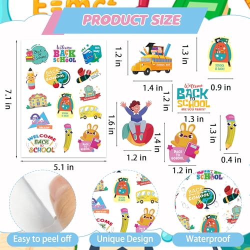 369Pcs Welcome Back to School Stickers Stickers, Self Adhesive First Day of School Sticker School Themed Stickers for Craft Supplies Classroom Rewards Party Decorations - style: Back to School