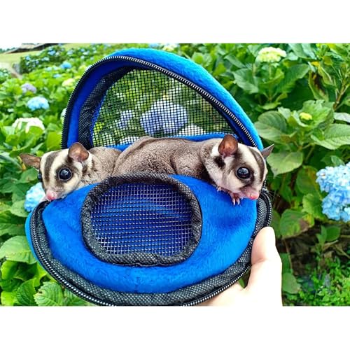 Kucci Carry Pouch - Fleece Travel Bonding Carrier Bag - for Sugar Gliders, Squirrels, Marmosets, Hamsters, Rodents, Rats, Reptiles & Other Small Pets (Regular) - size: 5.0"L x 4.0"W x 5.0"H