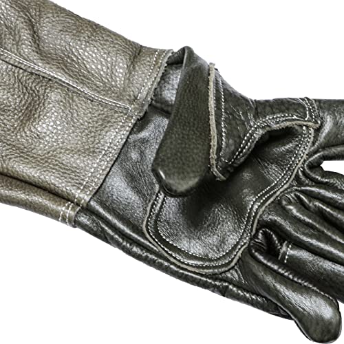 Animal Handling Gloves Bite Proof Reinforced Leather for Dog Training Cat Scratch Falcon Reptile Grabbing Snake - color: Brown-1