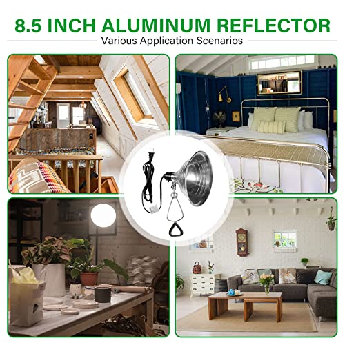Simple Deluxe Clamp Lamp Light Socket with 8.5 Inch Aluminum Reflector, Suit for Max 150 Watt Lamp (No Bulb Included) with 18/2-Gauge 6 Feet Cord, 1-Pack - size: 8.5 Inch (150 Watts), style: 1-Pack