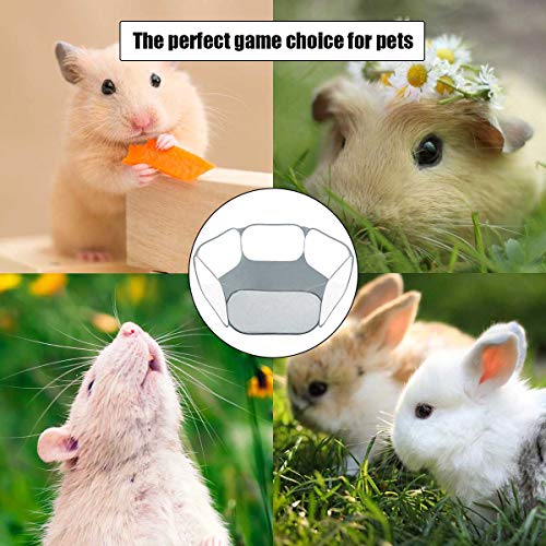Small Animals Tent,Reptiles Cage,Breathable Transparent Pet Playpen Pop Open Outdoor/Indoor Exercise Fence,Portable Yard Fence (Grey) - color: Grey