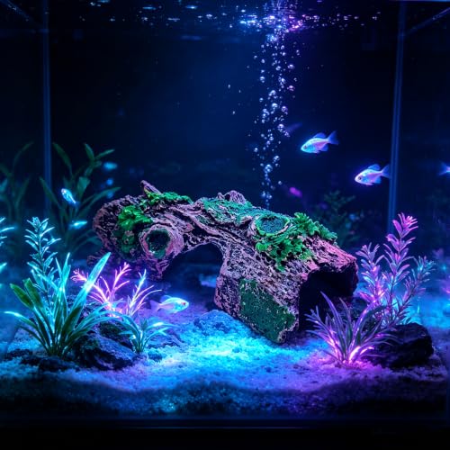 Aquarium Décor Artificial Driftwood House Fish Tank Ornamnt Cave | Bettas House ,Resin Hollow Tree Trunk Décor,Reptile Terrarium Decor,Fish Shrimp Goldfish Reptile Hide Cave for Play & Res - color: Model