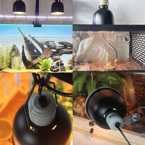BNOSDM Reptile Light Fixture,5.5 Inch Deep Dome Reptiles Heat Lamp Fixture for UVB UVA Bulb,Heat Basking Bulb,Optical Reflection Heat Lamp Fixtures for Reptile Amphibian Tank Terrariums - size: 5.5 Inch Deep