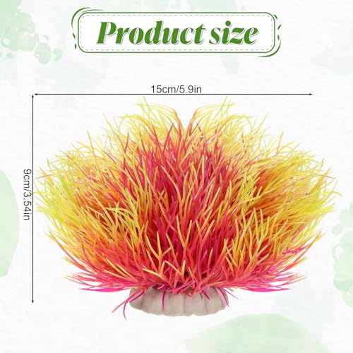 2PCS Fish Tank Plants Aquarium Plants Decorations Artificial Plastic Fish Tank Accessories Silk Green Natural Style Aquarium Plant (Pale Yellow) - color: Pale Yellow