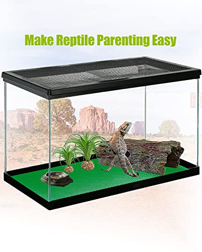Bearded Dragon Tank Accessories, Reptile Substrate Floor, Leopard Gecko Tank Liner Mat for 40 Gallon, 20 Gallon, 50 Gallon,75 Gallon Lizard Tank, Green - color: Green