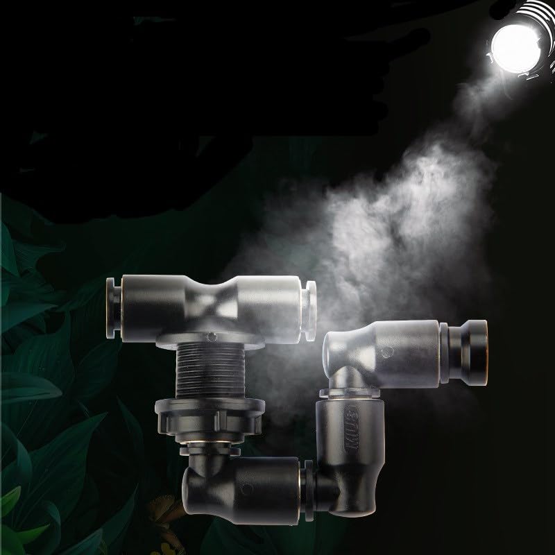 Reptiles 360° Rotating Fogger Mist Sprinkler Terrarium Adjustable Nozzle Greenhouse Garden Irrigation Pet Cooling System(Single Head) - color: Single Head