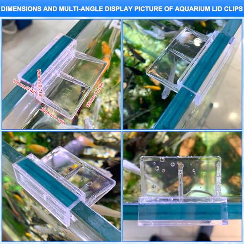 NestBasics 12pcs Transparent Aquarium Lid Clips,Rimless Fish Tank Glass Cover top Support,Aquarium Hood Holder, Aquarium top Clips,fit 8-10mm Thickness Glass(Transparent, 12pcs 8-10mm Clips) - color: Transparent, size: 12pcs 8-10mm clips