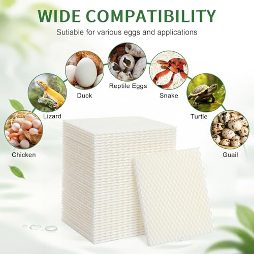 10 Pcs Incubator Humidity Pads -7.1" x 6.7" x 1.2" Incubator Parts Replacement Wick Pads for Cabinet Incubators, High Water Retention for Chicken, Duck, Quail & Reptile Eggs, White