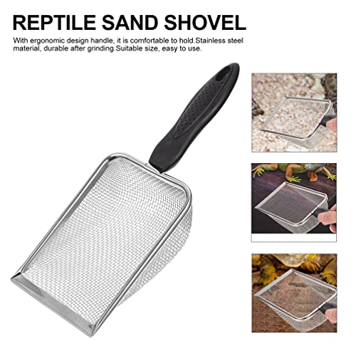 2pcs Reptile Litter Shovels for Easy Waste Cleanup Turtles Lizards Snakes and Frogs Durable Fine Mesh Scoop for Pet Terrariums