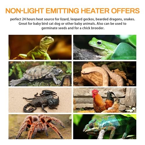 Simple Deluxe 150W 2 Pack Ceramic Heat Emitter, Non-Light Emitting Heat Lamp for Amphibian Pet Terrariums, Chameleons, Lizards, Snakes, and Incubating Chickens White - size: 150 W, style: 2-Pack