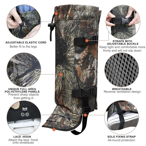 Snake Gaiters Leg Guards, Waterproof Snake Guards, Adjustable Snake Bite Protection for Lower Legs, Snake Chaps for Men & Women, Snake Proof Gaiters for Hunting,Outdoor and Farm Working - color: Camo1
