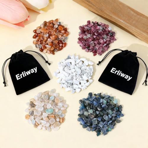 Erliway 7-9mm African Bloodstone Healing Crystal Chips for Crafts, 100g | Natural Crushed Crystal Stones Tumbled Chips for Vase Filler Aquarium Gravel, Meditation Chakra Balancing, Candle DIY Making - color: African Bloodstone