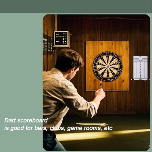 Dry Erase Dart Scoreboard, Dart Score Keeper for Cricket and 01 Games, 13.8x7.9 Inch Dartboard Accessories