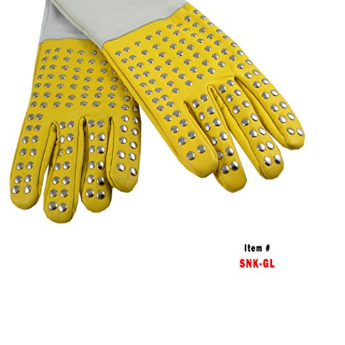 NEW MARK Heavy Duty Animal Handling Leather Gloves Bite Proof for Dog, Reptile Snakes 21"