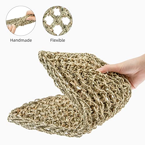 Niteangel Bearded Dragon Seagrass Hammock: Rectangle 16"x 8" & Suction Cups | Add More Climbing Space & Entertainment - Reptile Lounger for Chameleon Lizards Gecko Snakes Lguana Reptiles Tortoises - size: Rectangle 16'' x 8''