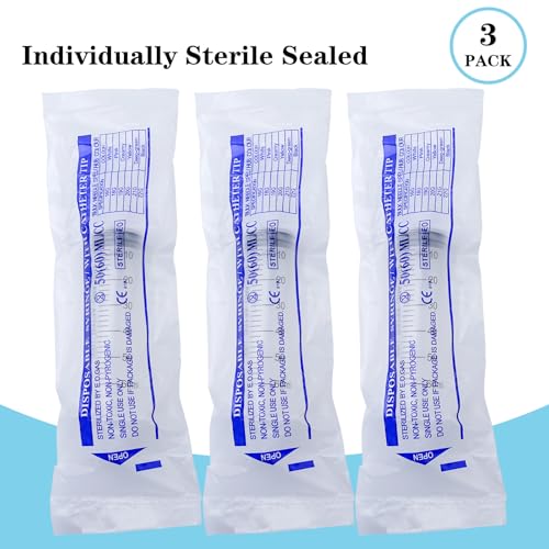 60ml Syringe with Cap, Syringes without Needle for Liquid, Scientific Labs, Measurement, Pet Feeding ,Ink Refilling ,Oil or Glue Applicator (3 Pack) - style: 60ml