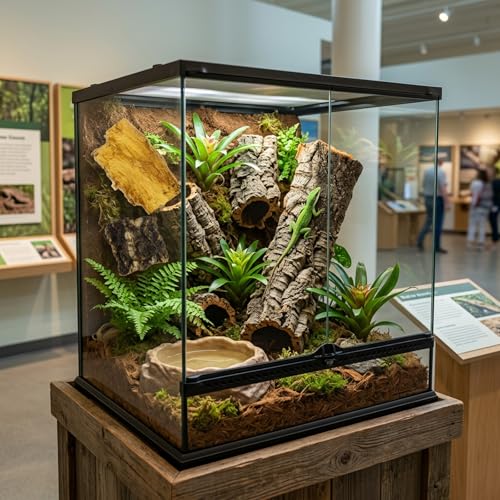 7PCS Cork Bark for Reptiles, Habitat Decoration Set, Reptile Terrarium Climbing Accessories, Five Small and Two Medium Champagne Cork Bark Hide