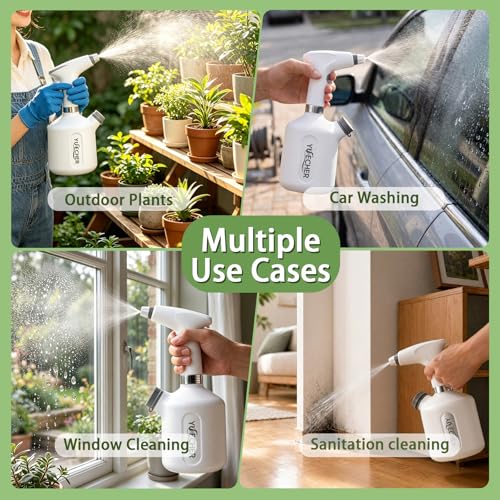 Electric Spray Bottle, 0.26 Gallon Battery Powered Plant Mister, 1500mAh USB Rechargeable Automatic Garden Sprayer, Handheld Continuous Water Spray Bottle for Indoor Houseplants, Succulents, Cleaning