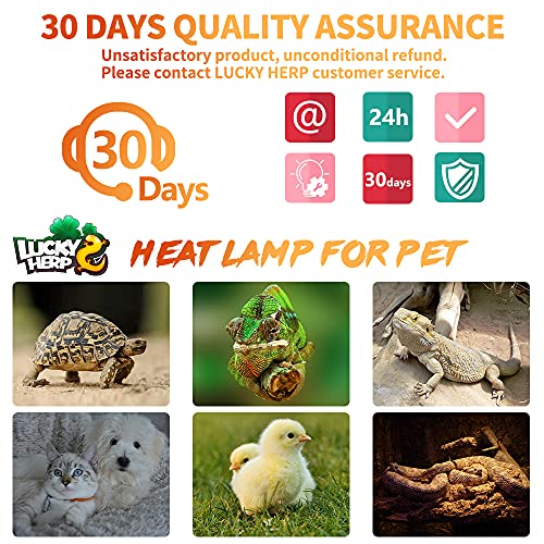 LUCKY HERP 150W Ceramic Heat Emitter, Reptile Heat Bulbs, Ceramic Heat Lamp for Reptiles, Amphibian, Chicken, Dog, Cat (2-Pack) - size: 150