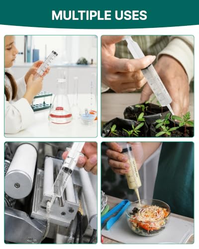 10 Pack 60ml Feeding Syringe for Liquid without Needle Individually Wrapped | with cap, clear scale, non-slip bottom for pet feeding, liquid dispensing, scientific labs, plant cultivation and crafts
