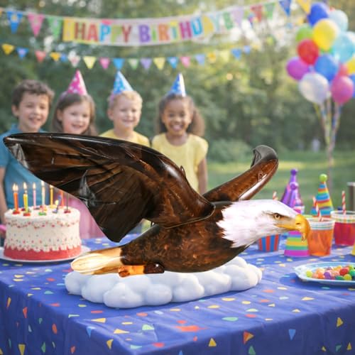 Jet Creations 38" Wingspan Inflatable Bald Eagle, Dark Brown, Realistic Wild Animal Figure, Patriotic Bird, Theme Parties, Pool Fun, Home Yard Decor - color: Eagle: Dark Brown/White
