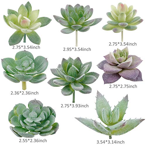 Artificial Succulents, 16 Pack Fake Succulents Plants Artificial Small Fake Plants Faux Succulents Unpotted for Lotus Landscape Decorative Garden Arrangement Decor - size: 1.5-3.5 inches (4-9 cm)