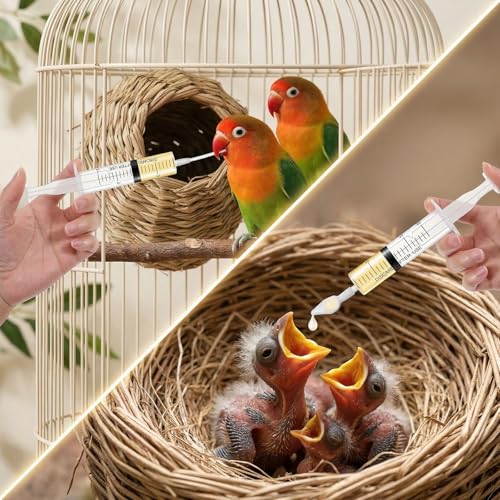 Baby Bird Feeding Syringe, Small Pet Parrot Feeder Hand Feeding Tubes Kit | Reusable Manual Bird Feeding Syringe With Spoon Tip And Soft Tube For Milk, Water, Liquid Food, Parrot, Small Pet