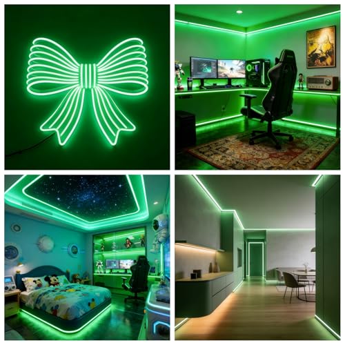 Ultra-Narrow 3mm USB-C COB LED Strip Lights Self-Adhesive, for Kitchen Cabinets, Bedroom, Gaming Desk (Green, 4ft) - color: Green, size: 4ft