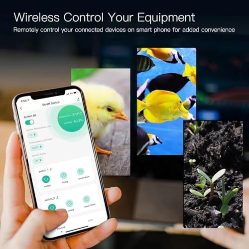 High Power eWeLink 16A WiFi Temperature Humidity Controller -Wireless Remote Control with Energy Consumption Monitoring,for Greenhouse,Homebrew,Climbing Pet Breeding,Incubator,Alexa Voice Compatible