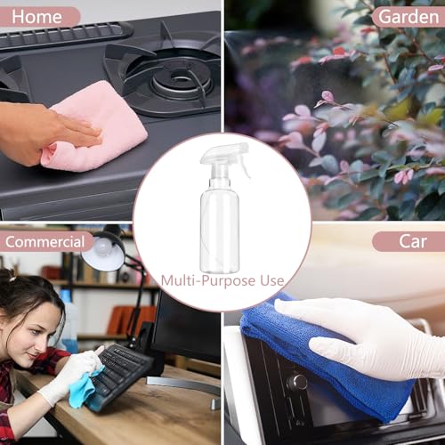 LANBEAUTIFY Plastic Spray Bottles - Empty Spray Bottles for Cleaning,16.9oz/2Pack,Mist/Stream Spray Bottle for Plants, Pet, Hair - (Clear, 16.9oz)
