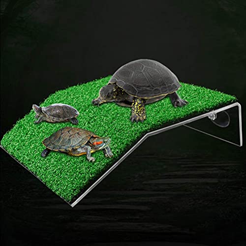 HIERYAN Turtle Basking Platform, Tortoise Ramp Reptile Tank Ladder Resting Terrace, Tortoise Ramp Reptile Ladder Resting Terrace Fish Tank Aquarium Turtle Dock Floating Décor, Large