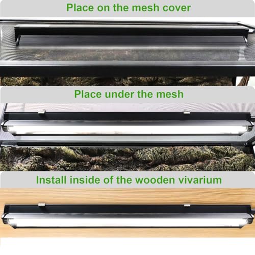 Aiicioo T5 HO UVB Reptile Light Fixture 10.0 24W Light Combo Kit 22 Inch Light Fixture Reptile Terrarium Hood Reptile Light Bar for Bearded Dragon Lizards Turtle Tank - size: 10.0 24W 22Inch
