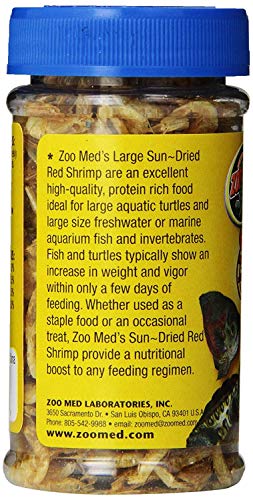 Zoo Med 2 Pack of Large Sun-Dried Red Shrimp, 0.5 Ounces Each, Treat for Large Tropical Fish and Aquatic Turtles - size: 0.5 Ounce (Pack of 2)